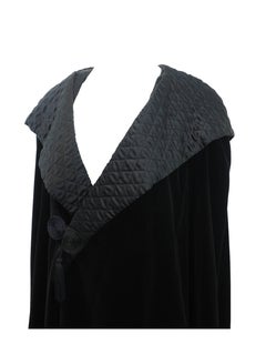 Nina Ricci 1970's Black Velvet Hooded Cape
