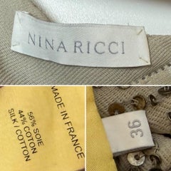 NINA RICCI 2008 Vintage Runway Embellished Bias Cut Grey Evening Gown Bride