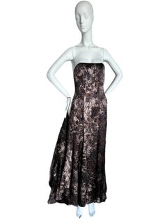 NINA RICCI 2008 - Vintage Runway - Robe de soirée corsetée en soie avec Train massif