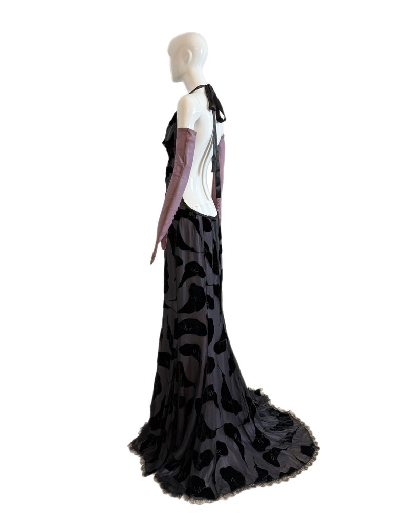nina ricci backless dress 1990's/2000's Nina Ricci Nude Mesh and Strapless Silk Dress – Nomad Vintage