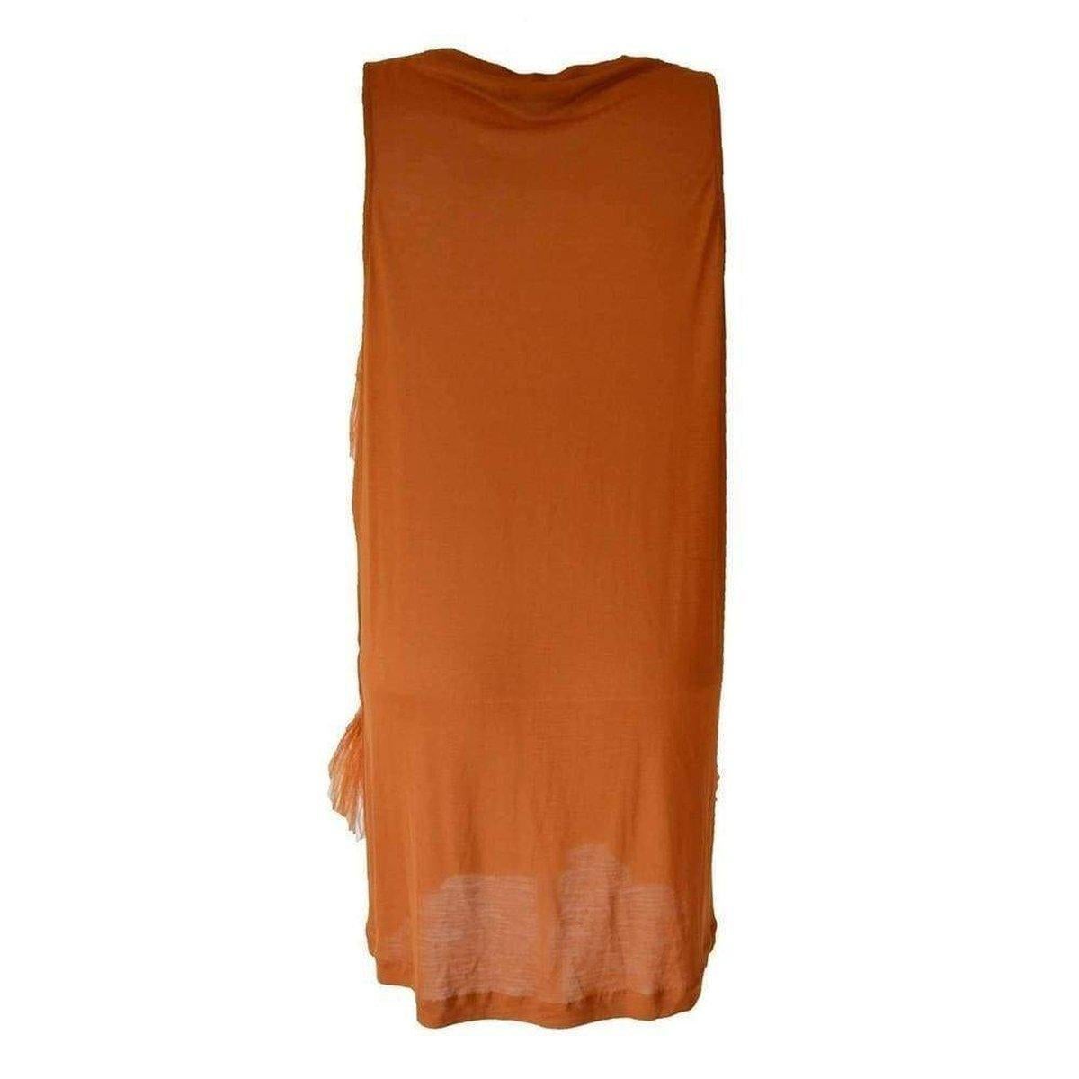 Brown Nina Ricci Amber Feather-embellished stretch-jersey top FR 40 For Sale