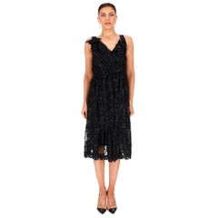 Nina Ricci Bead, Sequin & Lace Hand-Embellished Silk Dress