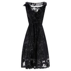 Nina Ricci Bead, Sequin & Lace Hand-Embellished Silk Dress