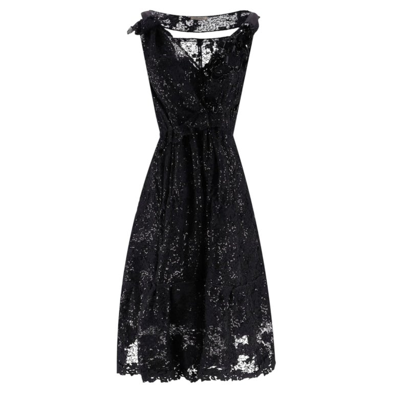 nina ricci sequin embellished dress Nina Ricci Bead, Sequin & Lace Hand-Embellished Silk Dress