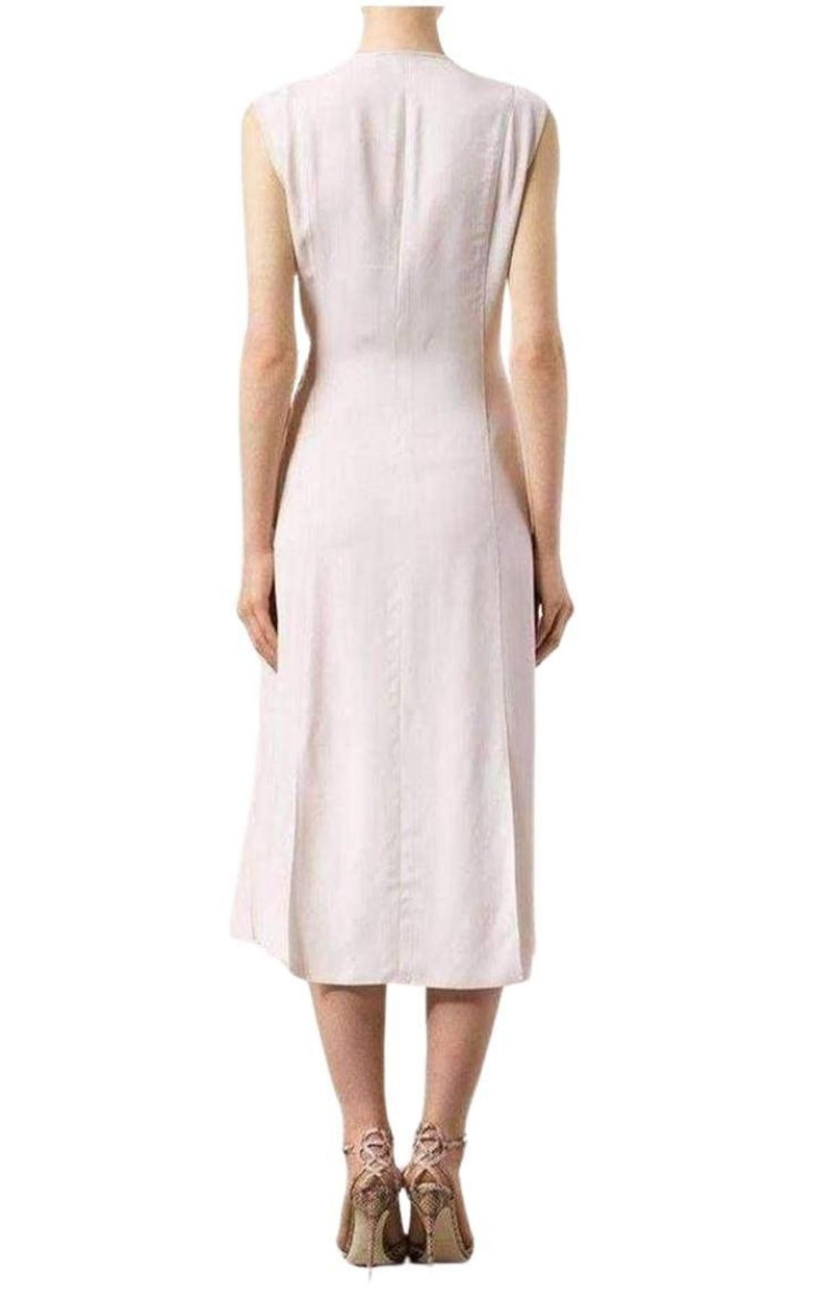 New Nina Ricci Belted Wrap Pink Silk Blend Dress FR 38 In New Condition For Sale In Brossard, QC