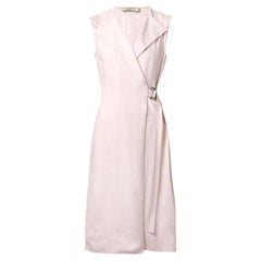 New Nina Ricci Belted Wrap Pink Silk Blend Dress FR 38