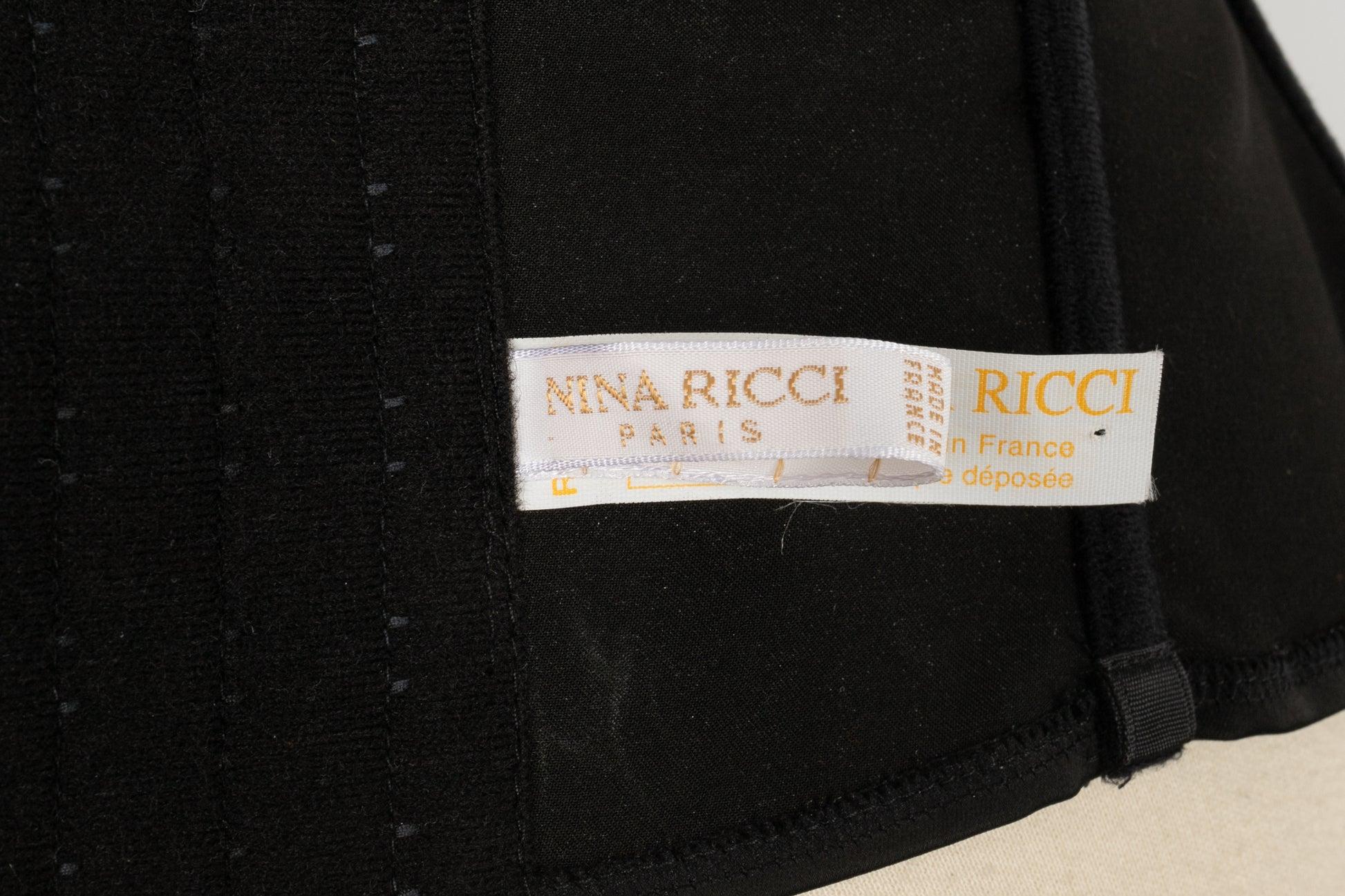 Nina Ricci Black Bustier Top with Embroidery Decorations 36FR For Sale 4