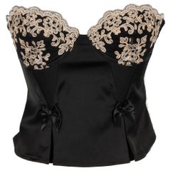 Nina Ricci Top bustier noir avec décorations brodées 36FR