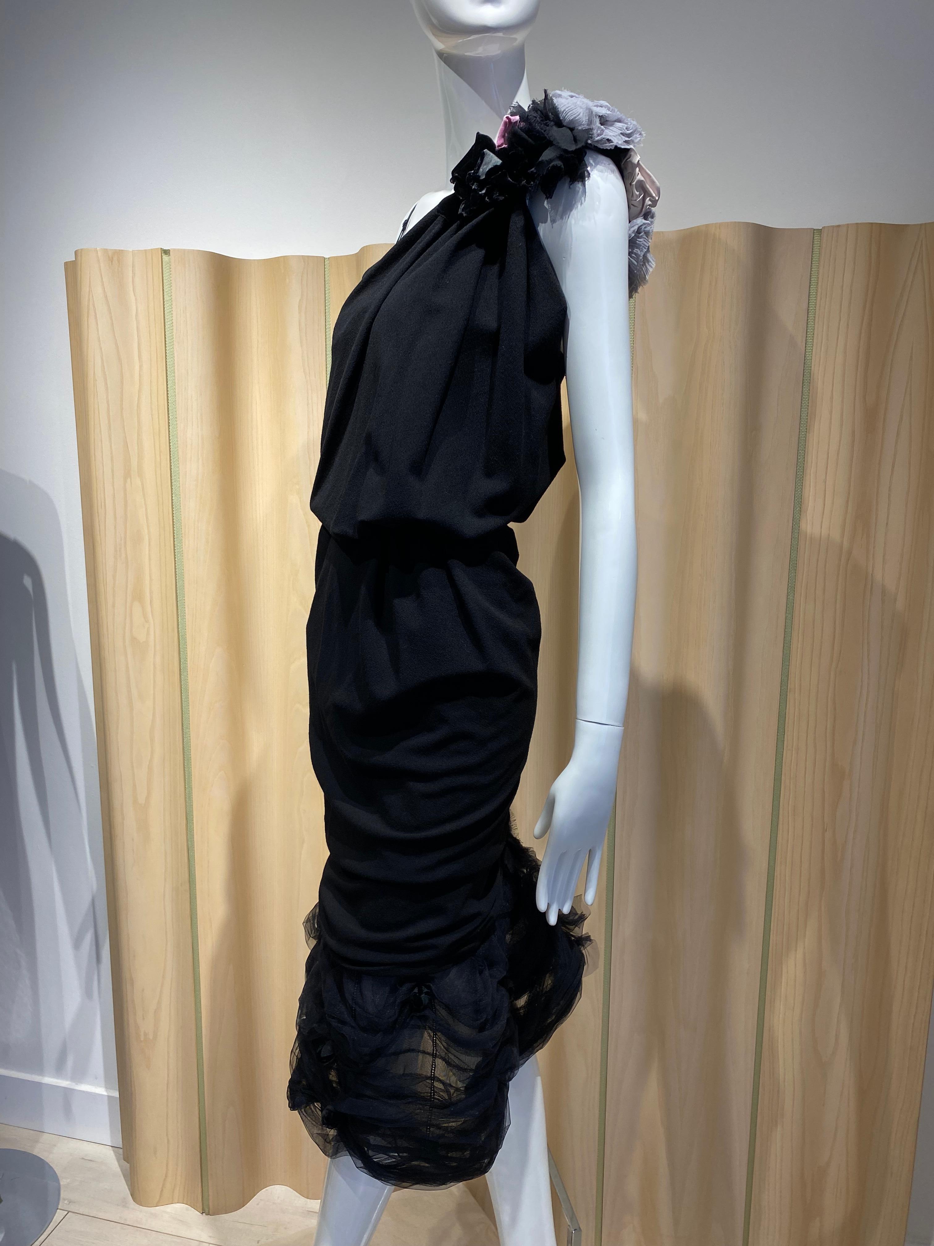 Nina Ricci - Vestito da cocktail nero con coccarda in vendita 1