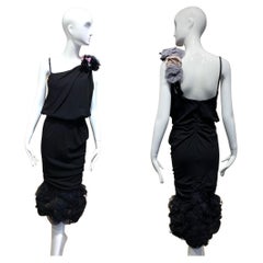 Nina Ricci Black Cocktail Dress with Rosette