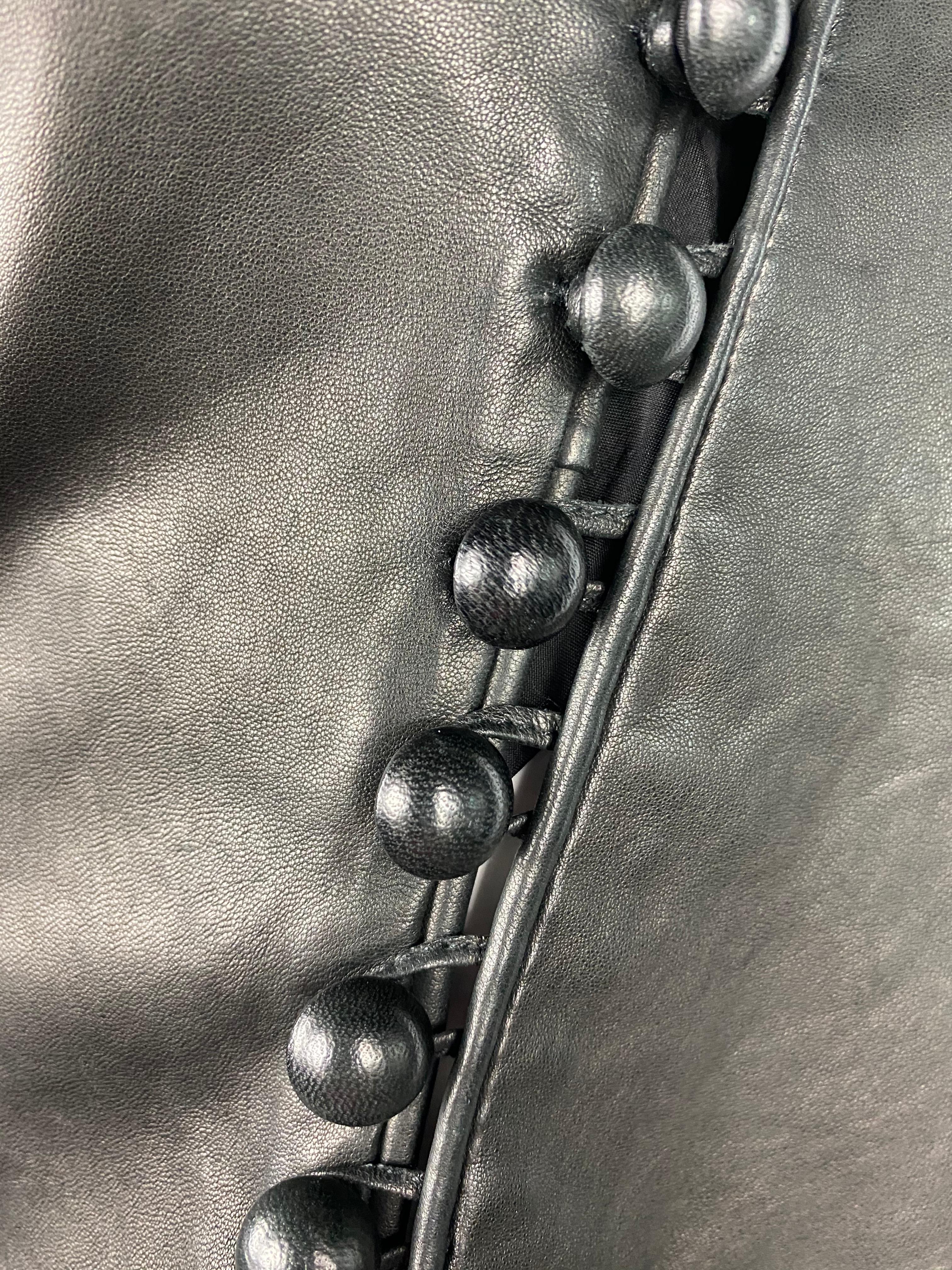 Nina Ricci Black Leather Jacket, Size 36 5