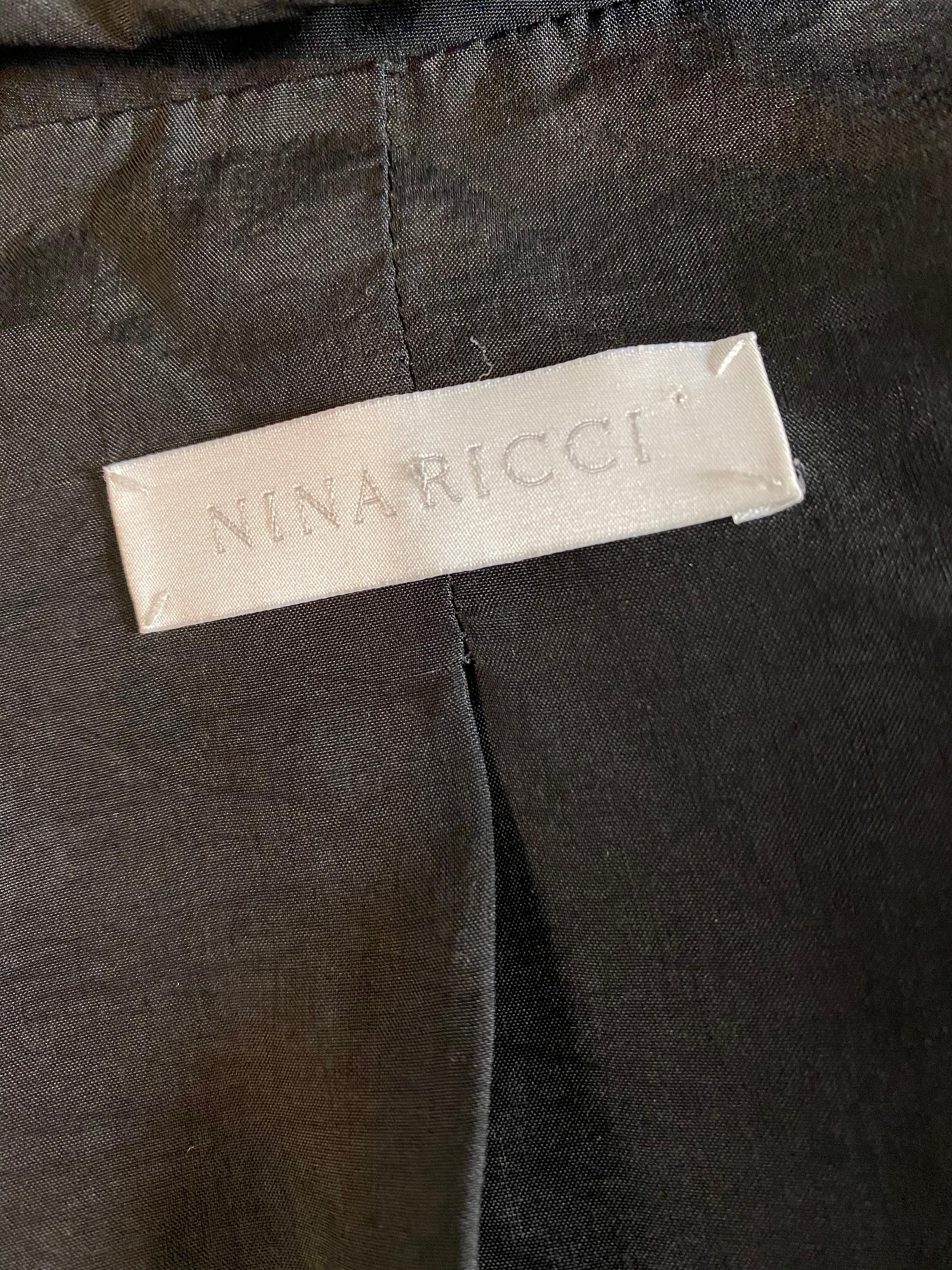Nina Ricci Black Leather Jacket, Size 36 6