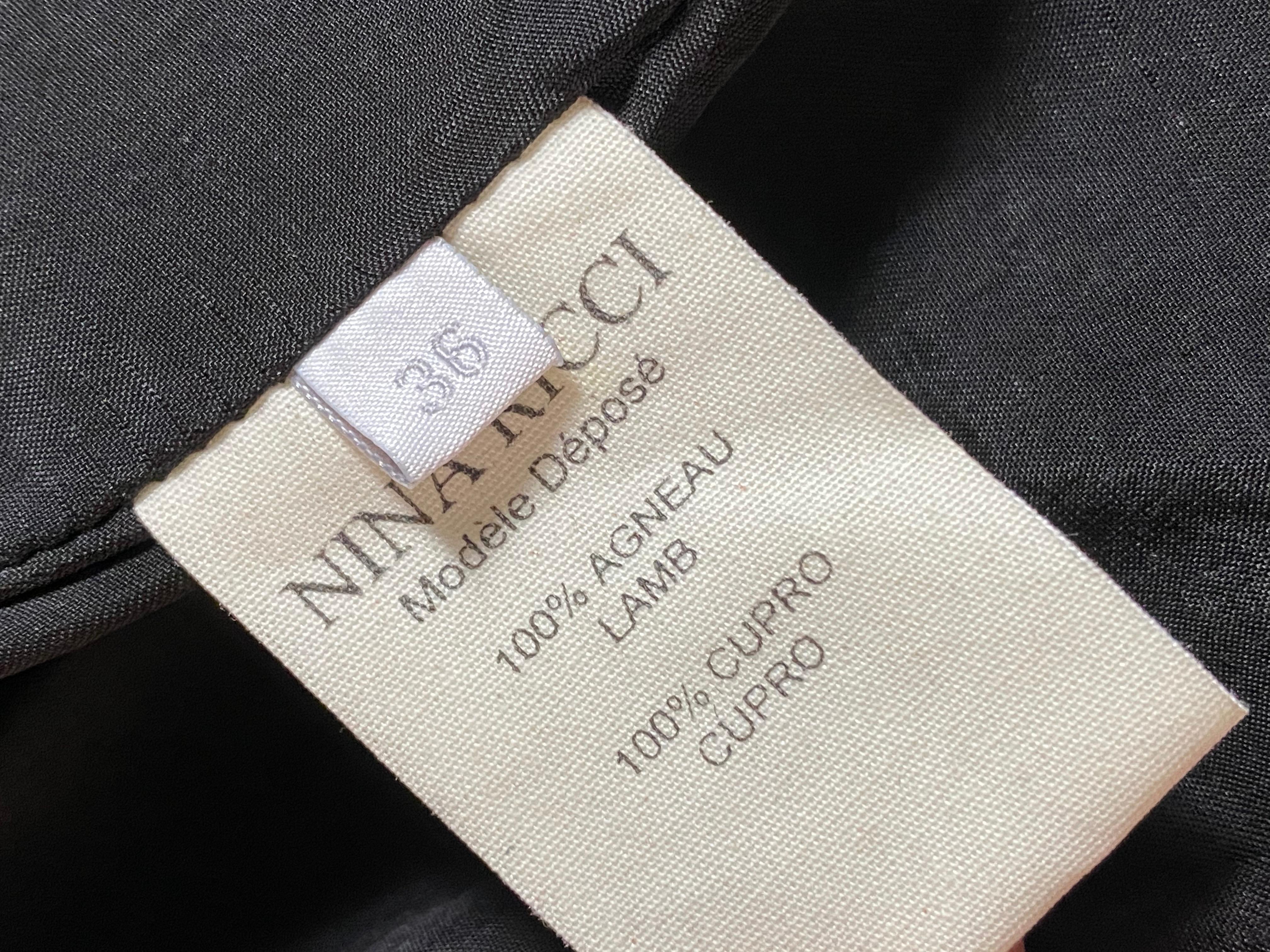 Nina Ricci Black Leather Jacket, Size 36 7