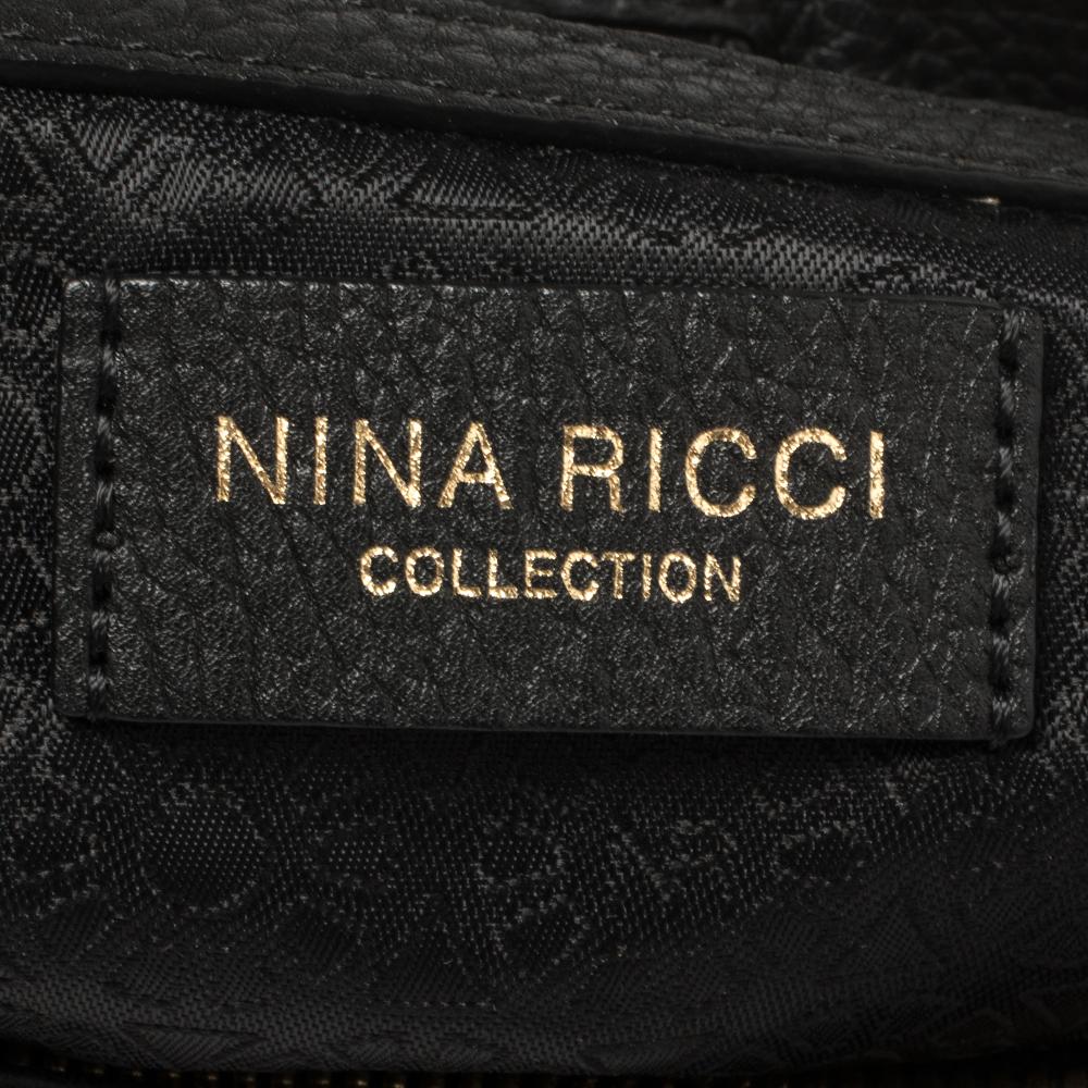 Nina Ricci Black Leather Zipped Tote 3