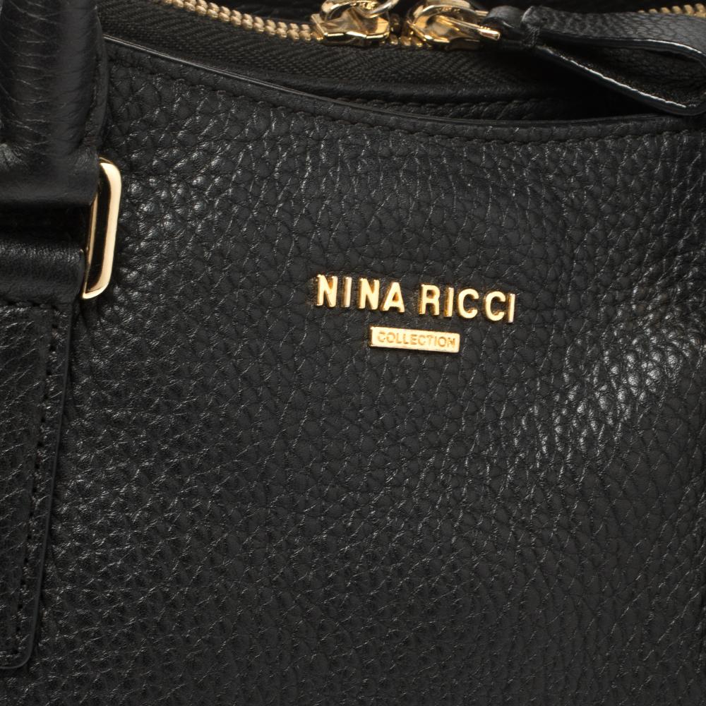 Nina Ricci Black Leather Zipped Tote In Fair Condition In Dubai, Al Qouz 2