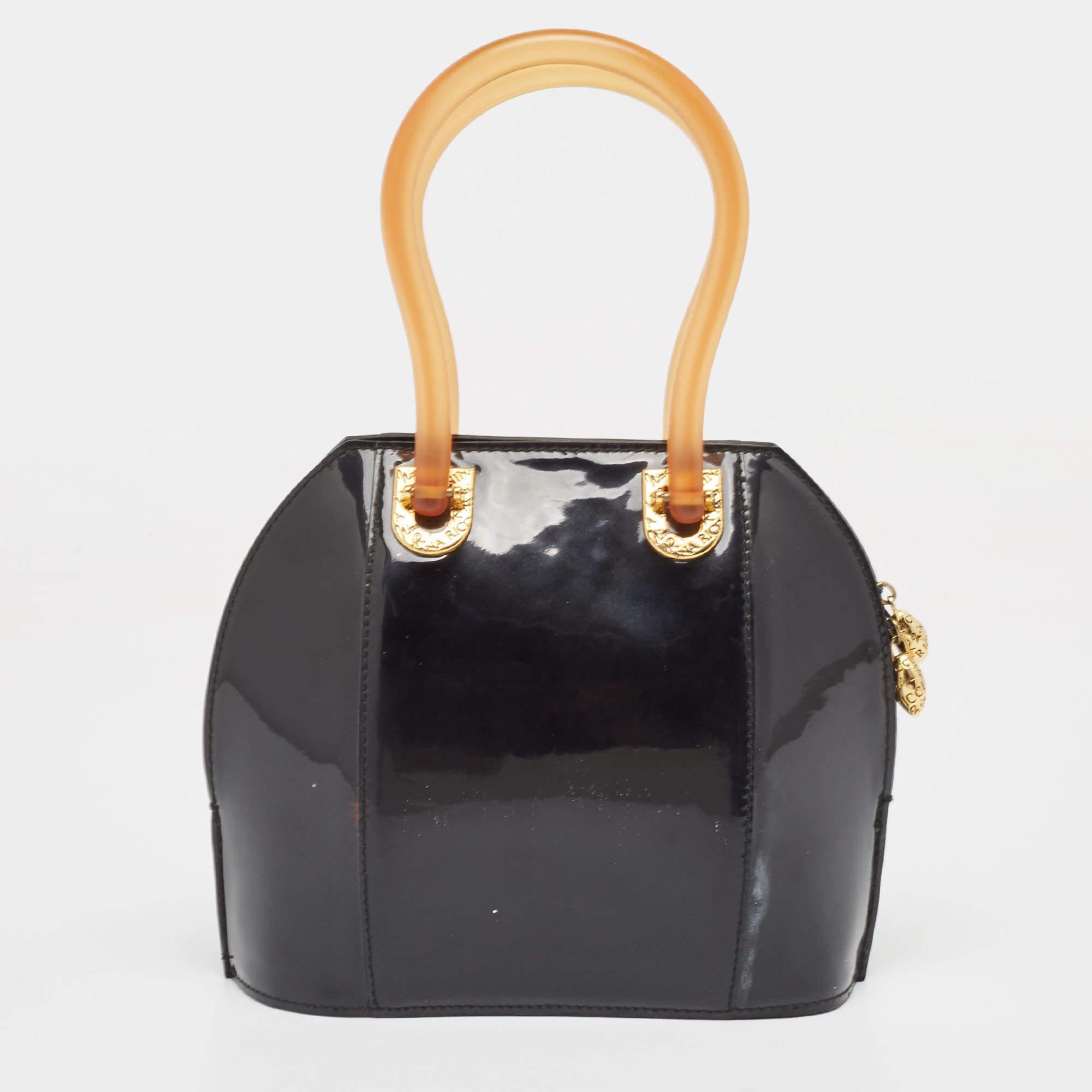 Sacoche en cuir verni noir Nina Ricci Bon état - En vente à Dubai, Al Qouz 2