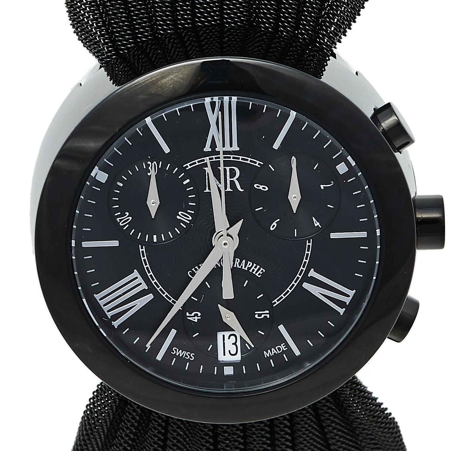 Nina Ricci Black PVD Stainless Steel Chronograph Women's Wristwatch 31 MM 3