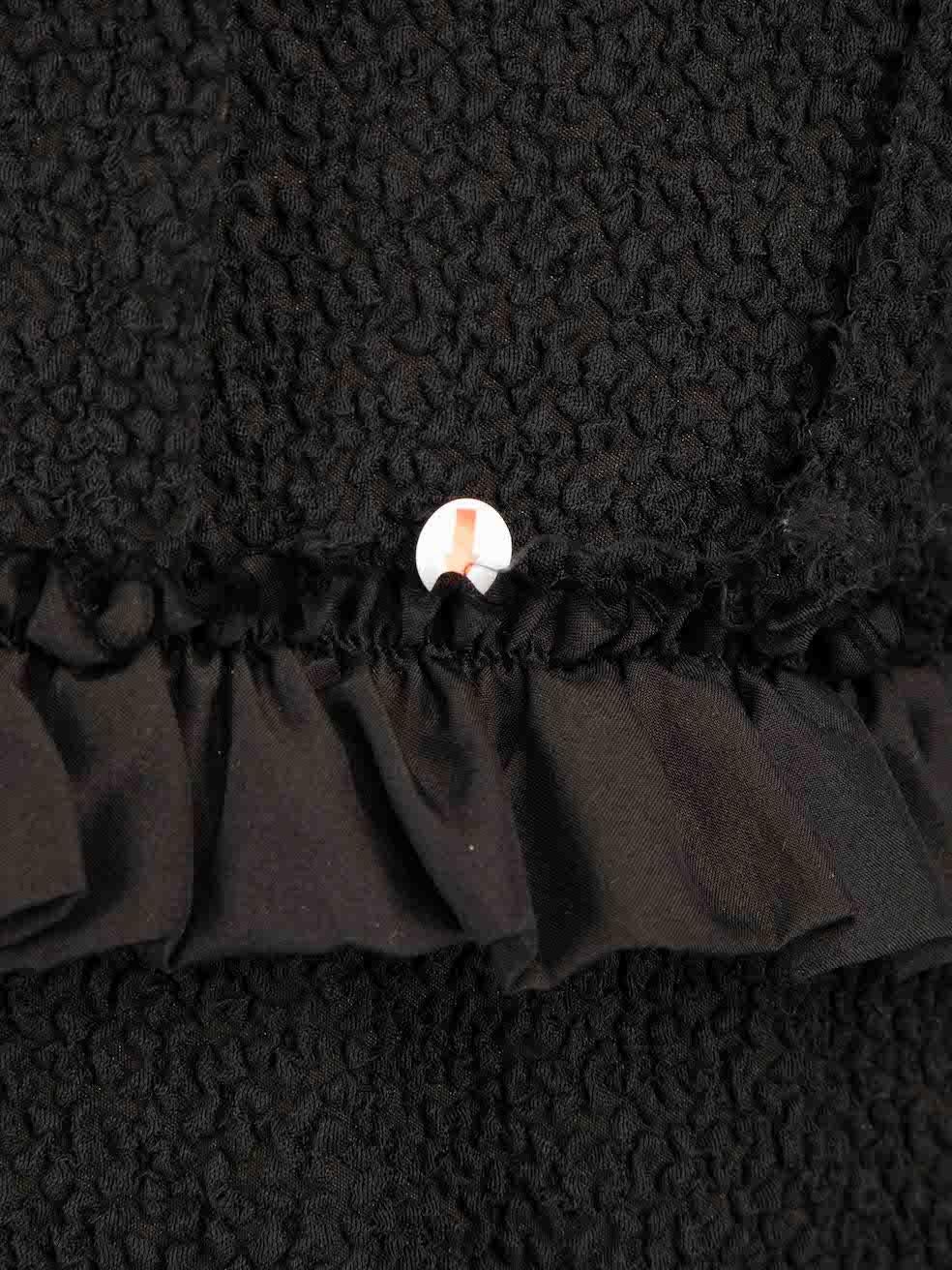 Nina Ricci Black Ruffle Trim Mini Dress Size S For Sale 1