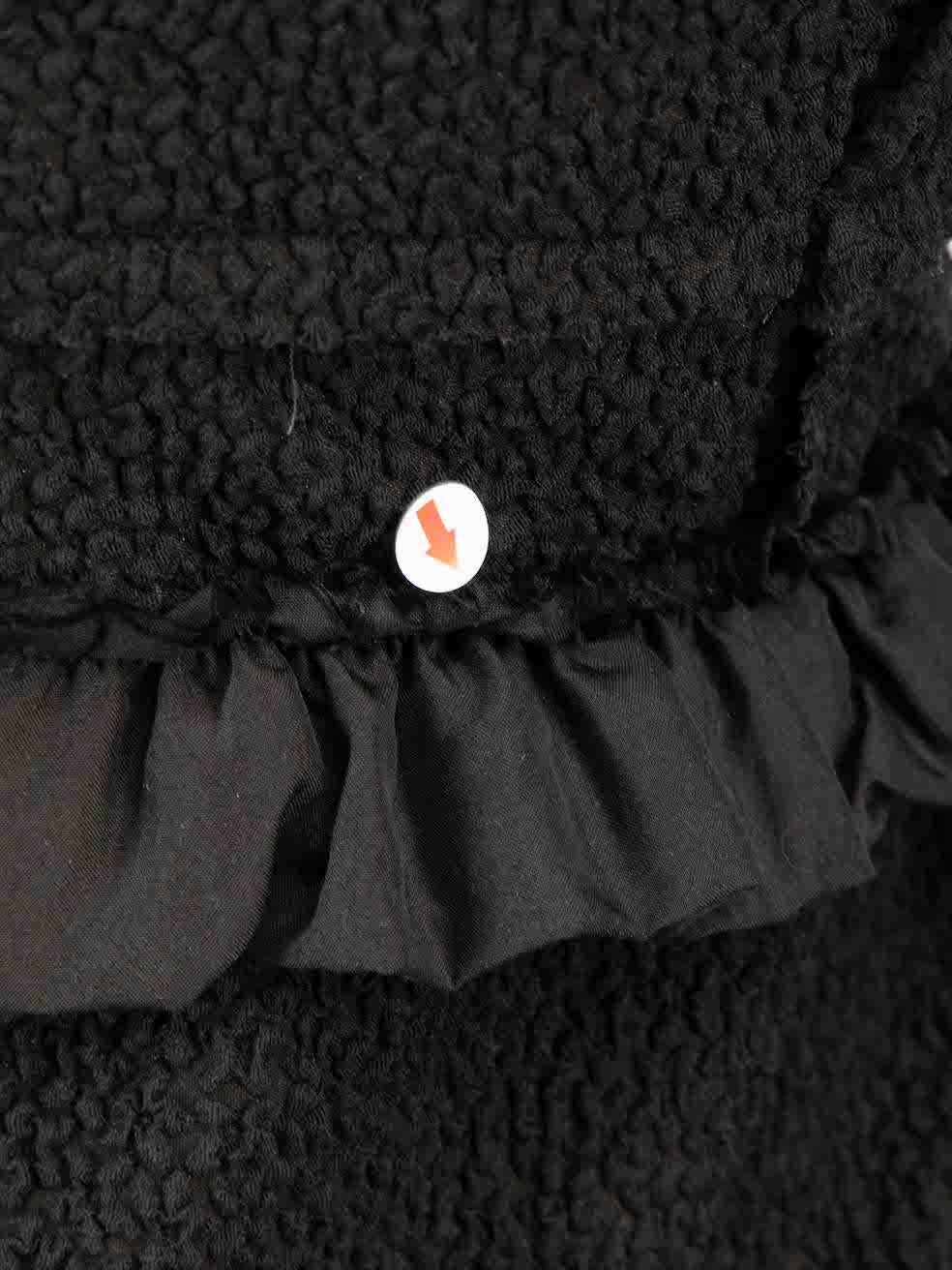 Nina Ricci Black Ruffle Trim Mini Dress Size S For Sale 3