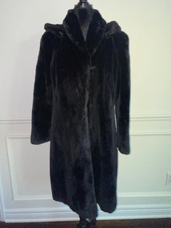 Nina Ricci Black sheared beaver fur coat size 12/M