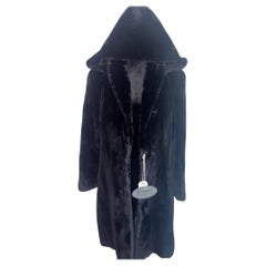 Nina Ricci Black sheared beaver fur coat size 12/M