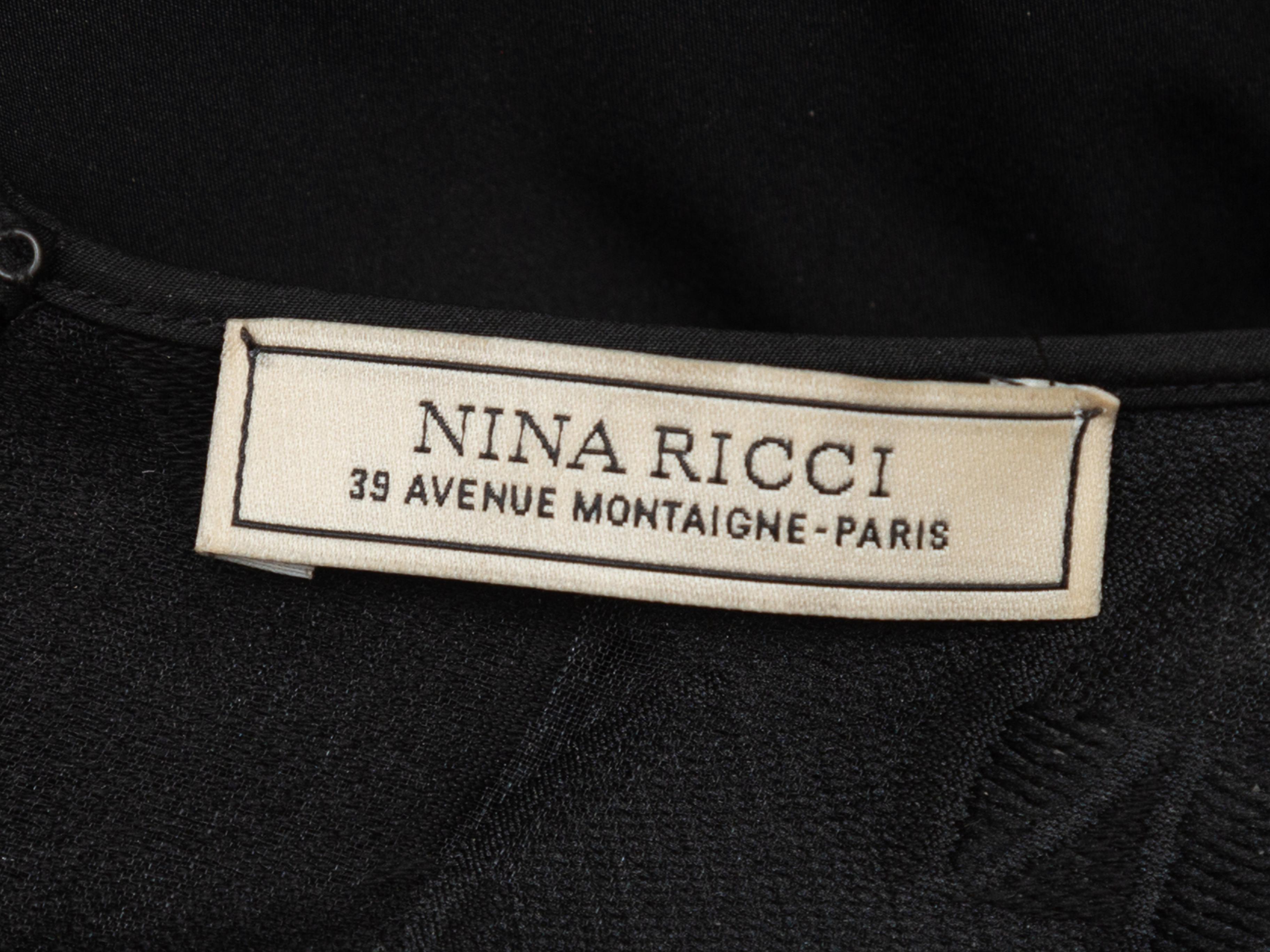 Nina Ricci Black Sleeveless Floral Patterned Dress In Good Condition In New York, NY