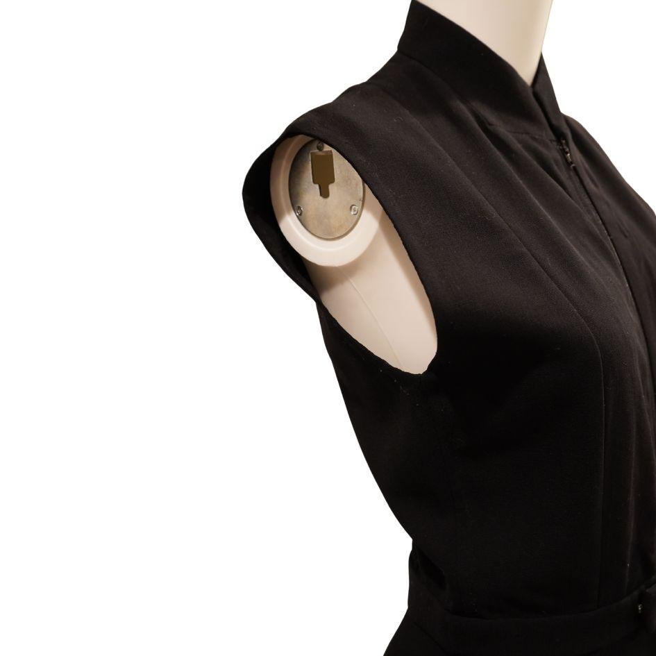 Nina Ricci Black Sleeveless Wool Jumpsuit For Sale 7