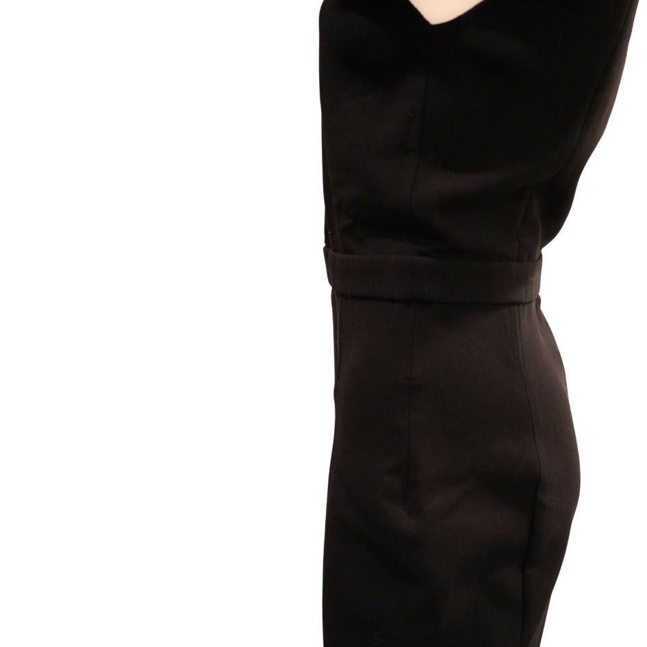Nina Ricci Black Sleeveless Wool Jumpsuit For Sale 8