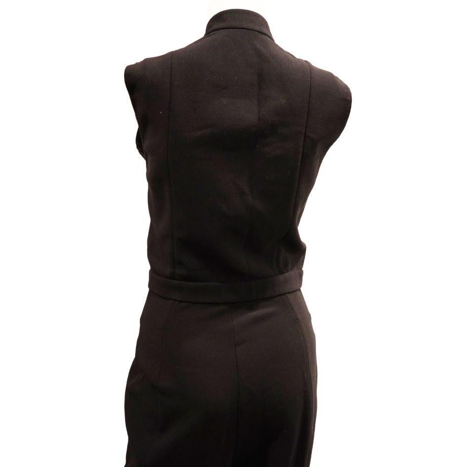 Nina Ricci Black Sleeveless Wool Jumpsuit For Sale 9