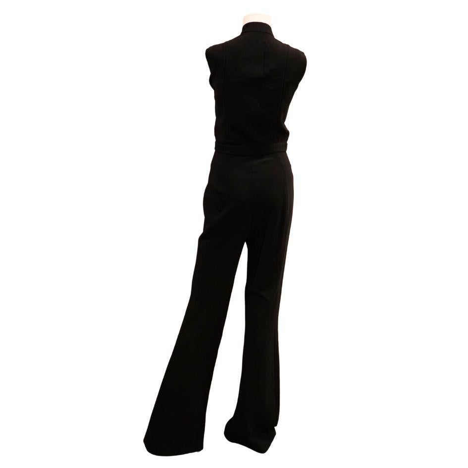 Nina ricci black sleeveless wool jumpsuit 
Size 36
Length: 65” 
Waist: 27” 
Bust: 34” 
Hips: 40” 
96% fleece wool
4% elastane
