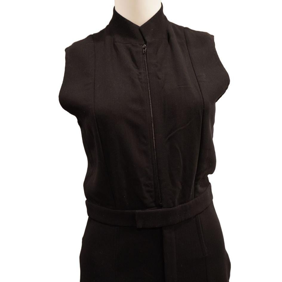 Nina Ricci Black Sleeveless Wool Jumpsuit For Sale 1