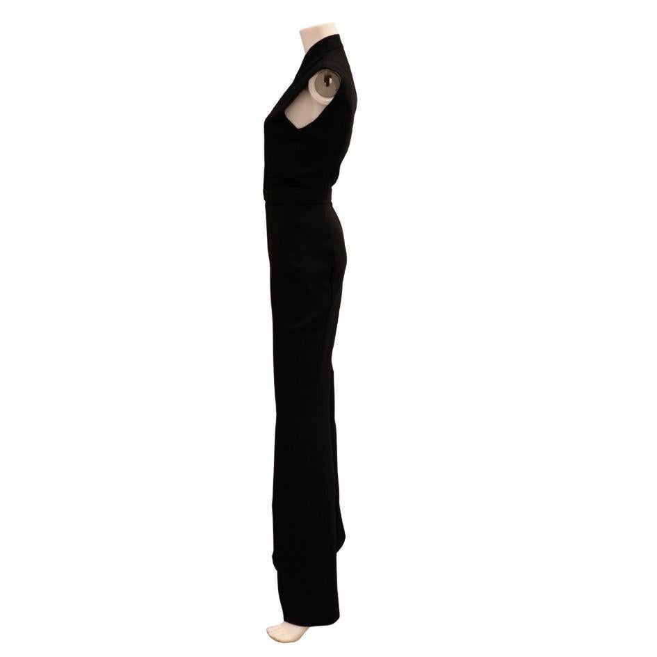 Nina Ricci Black Sleeveless Wool Jumpsuit For Sale 4