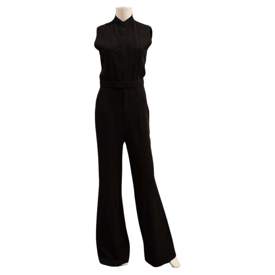 Nina Ricci Black Sleeveless Wool Jumpsuit For Sale