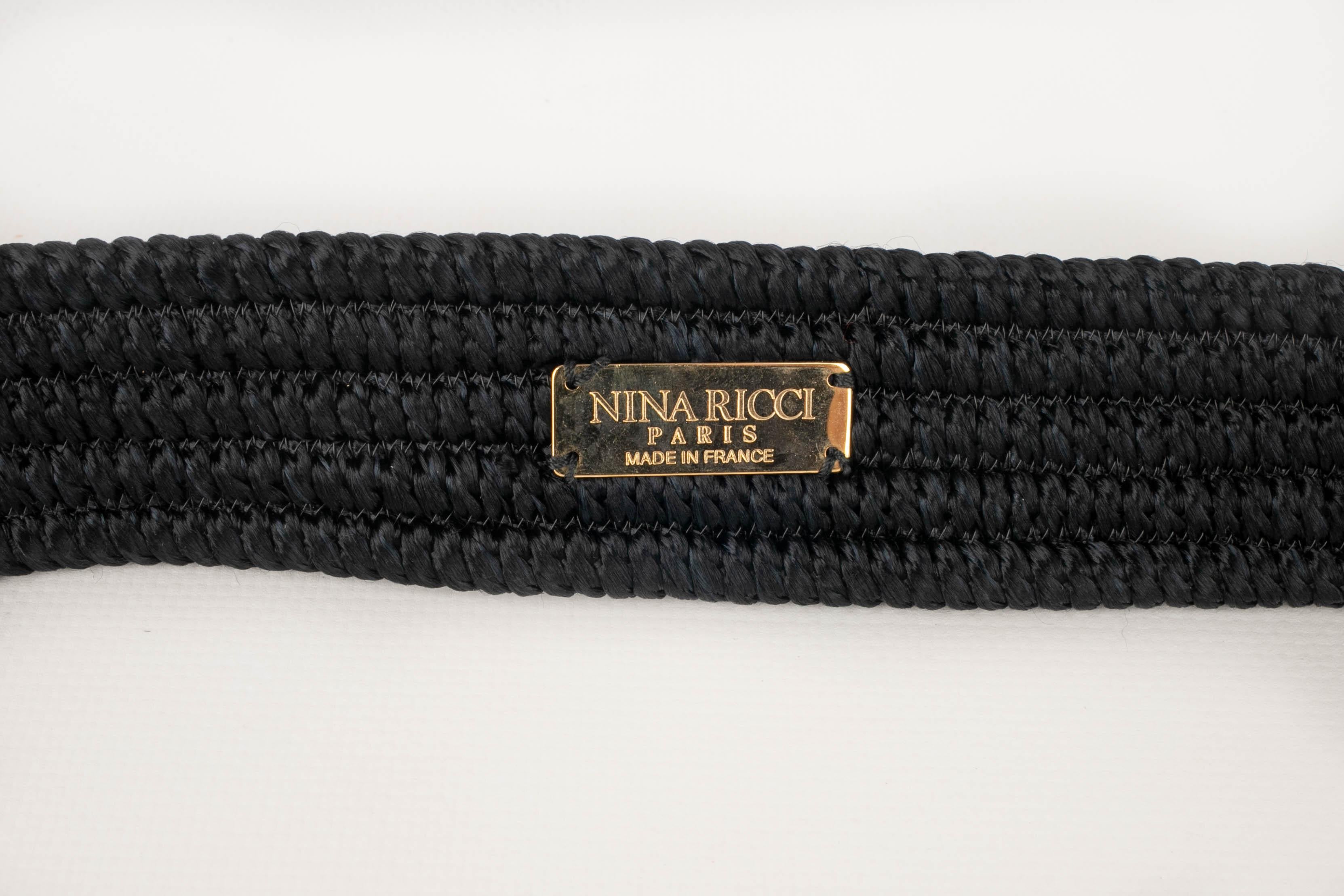 Ceinture noire vintage NINA RICCI Pour femmes en vente