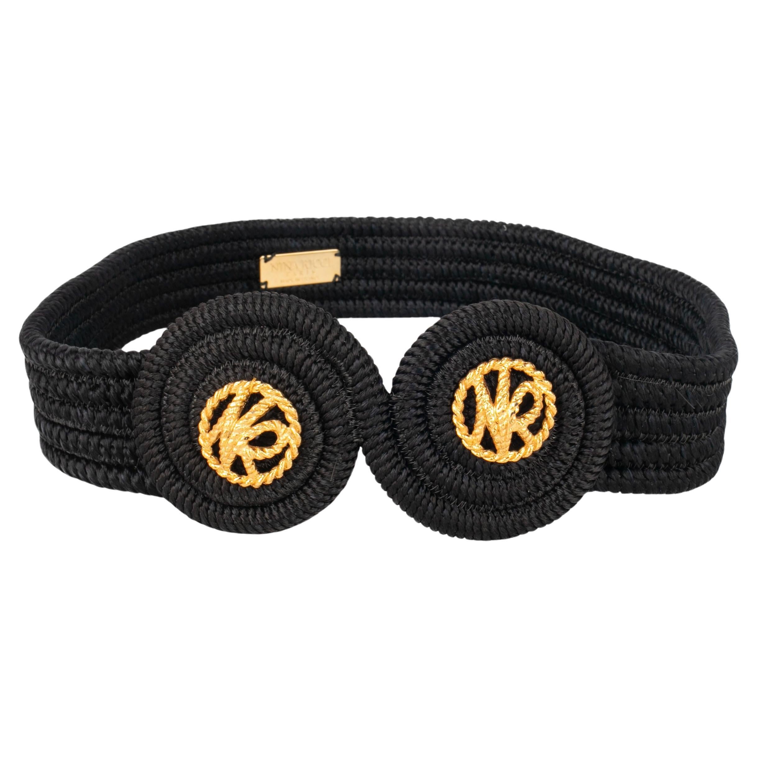 Ceinture noire vintage NINA RICCI en vente