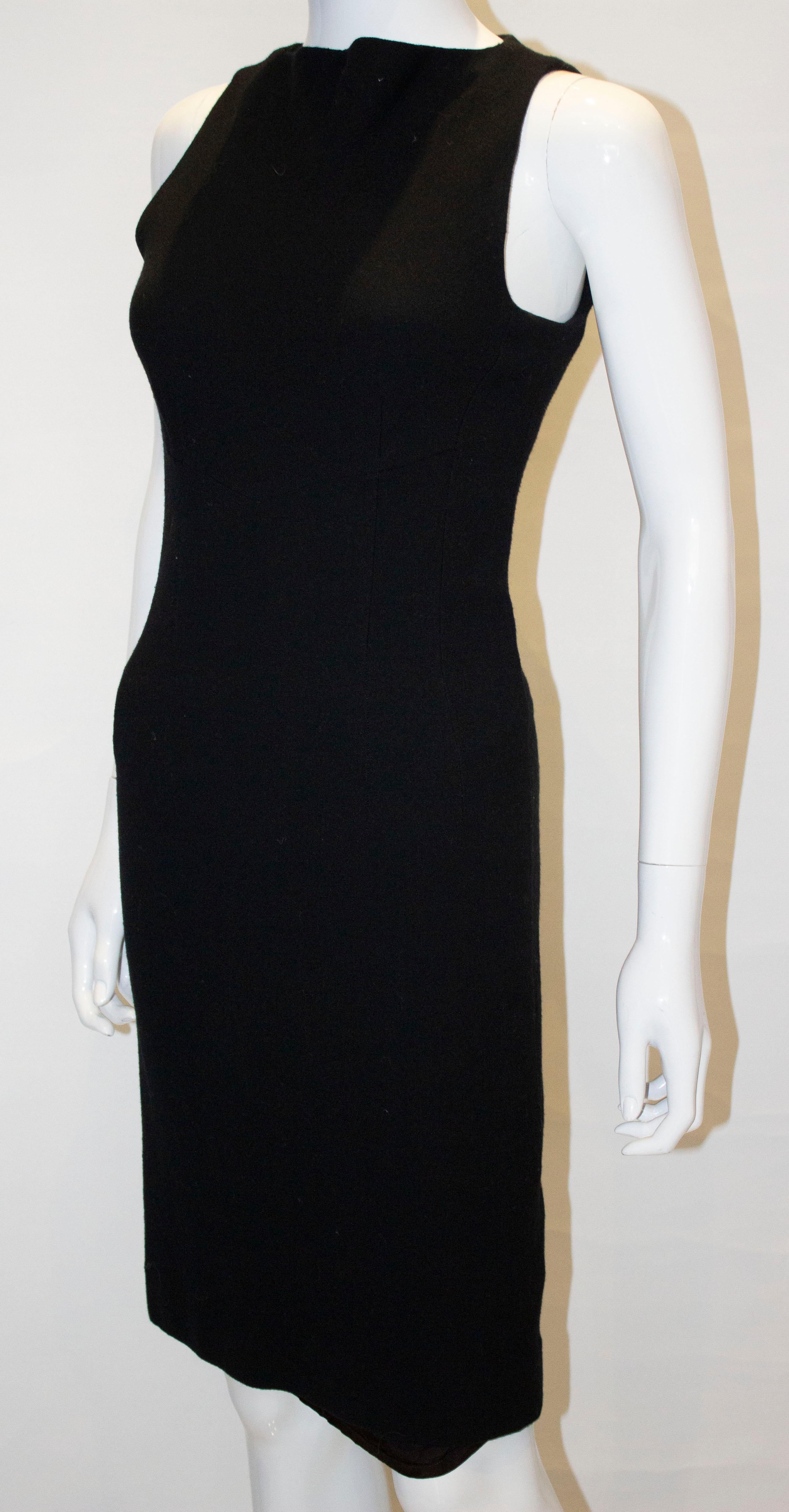 Nina Ricci Black Wool Shift Dress In Good Condition For Sale In London, GB