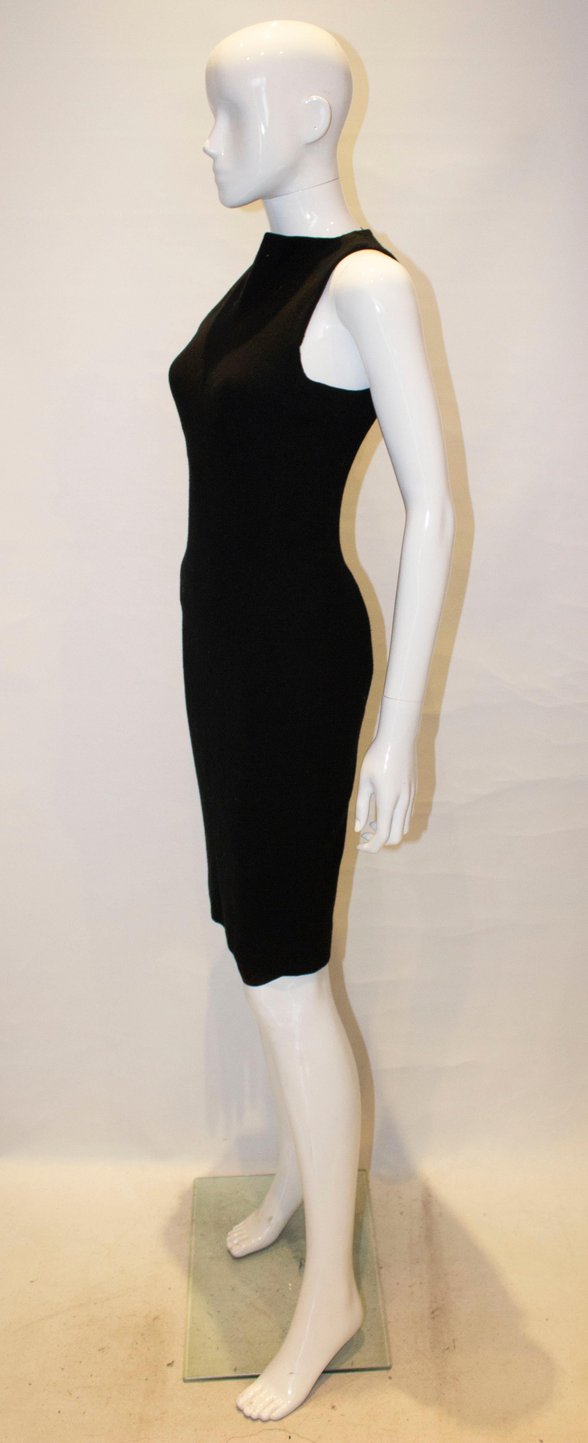Women's Nina Ricci Black Wool Shift Dress For Sale