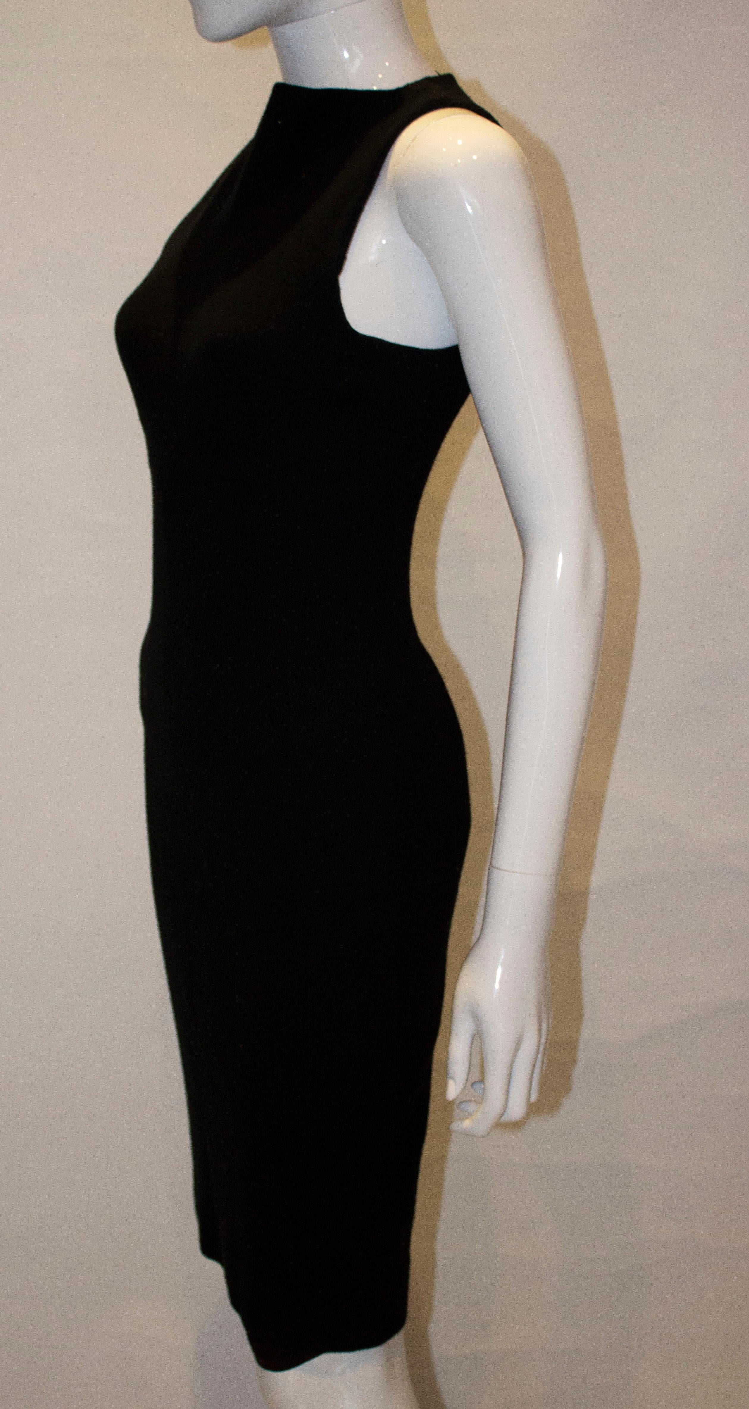 Nina Ricci Black Wool Shift Dress For Sale 1