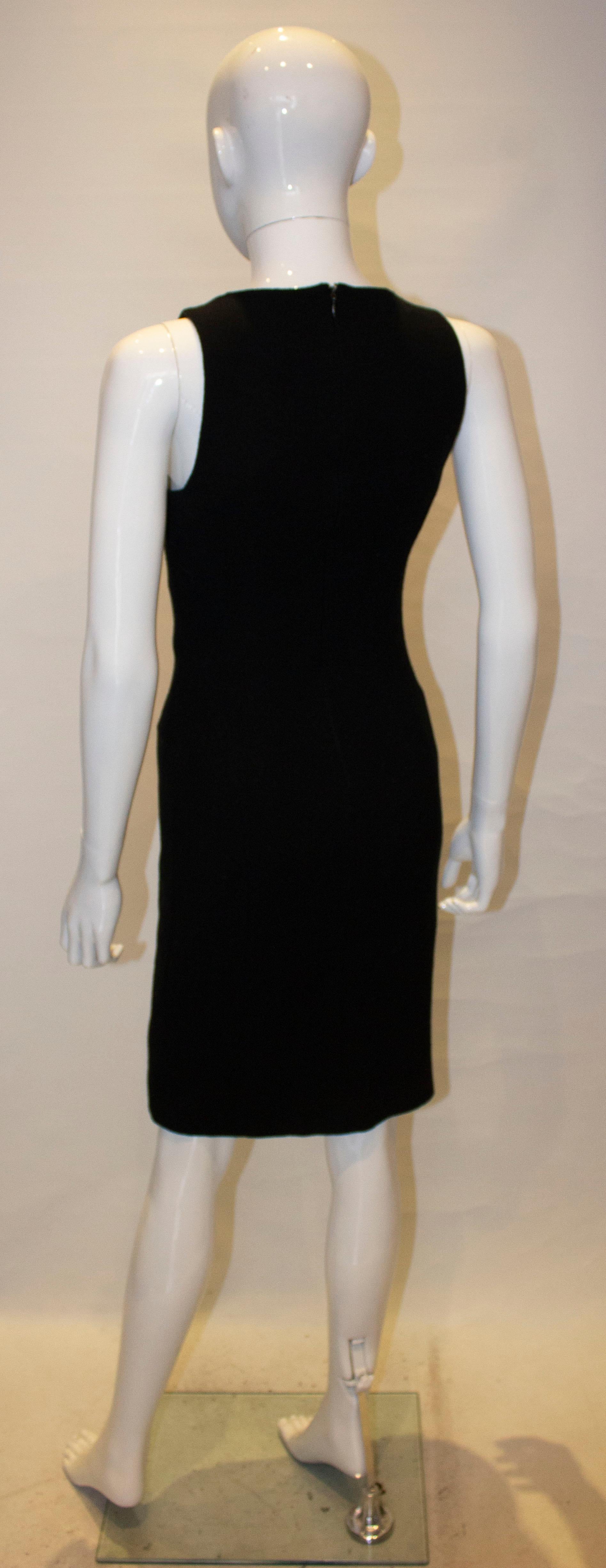 Nina Ricci Black Wool Shift Dress For Sale 2