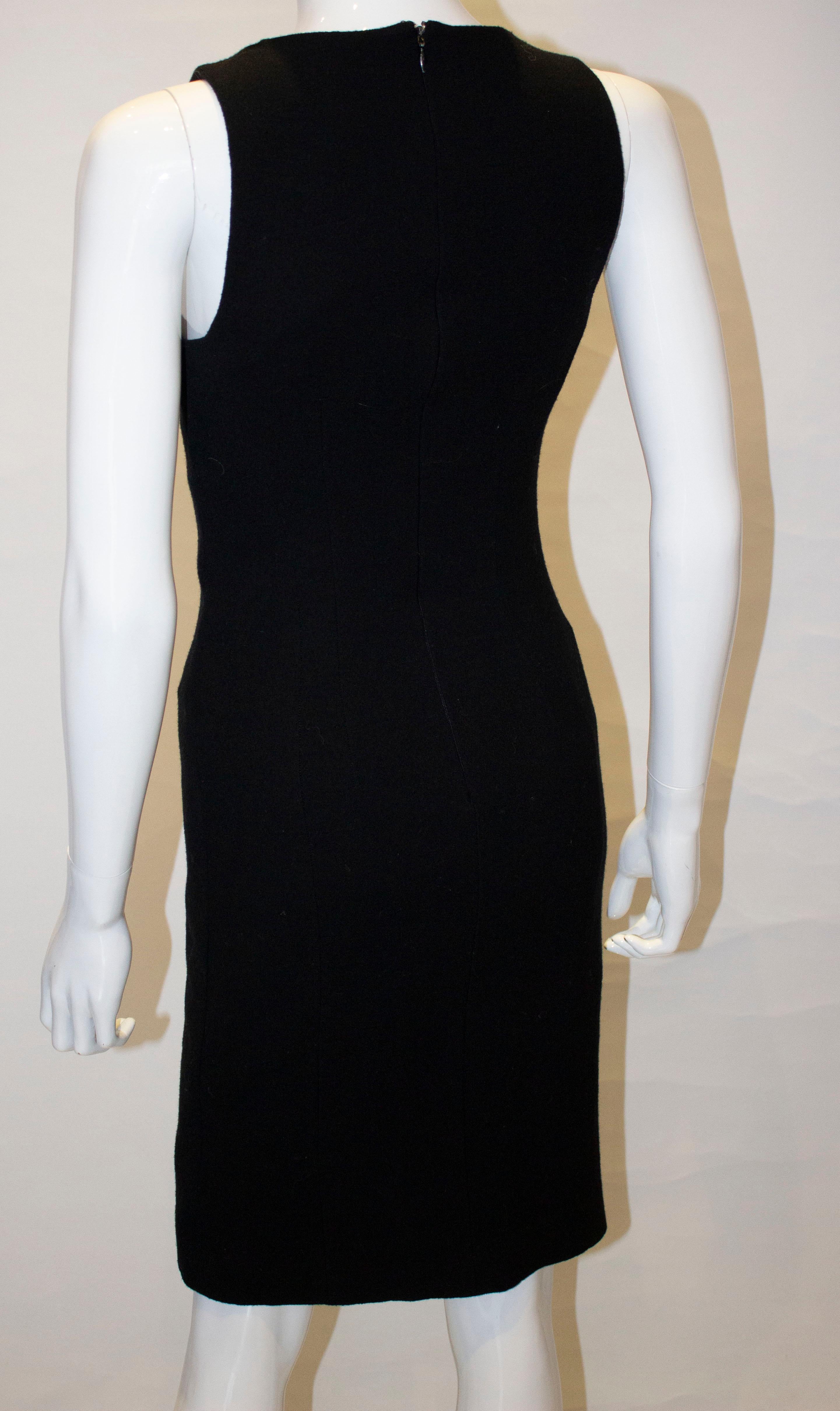 Nina Ricci Black Wool Shift Dress For Sale 3