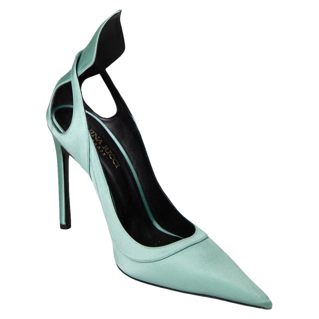 Nina Ricci - Décolleté in seta blu con dettaglio cut out Taglia IT 39 in vendita