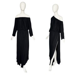 Nina Ricci Boutique by Gérard Pipart Vintage 70s Black Viscose Jersey Dress