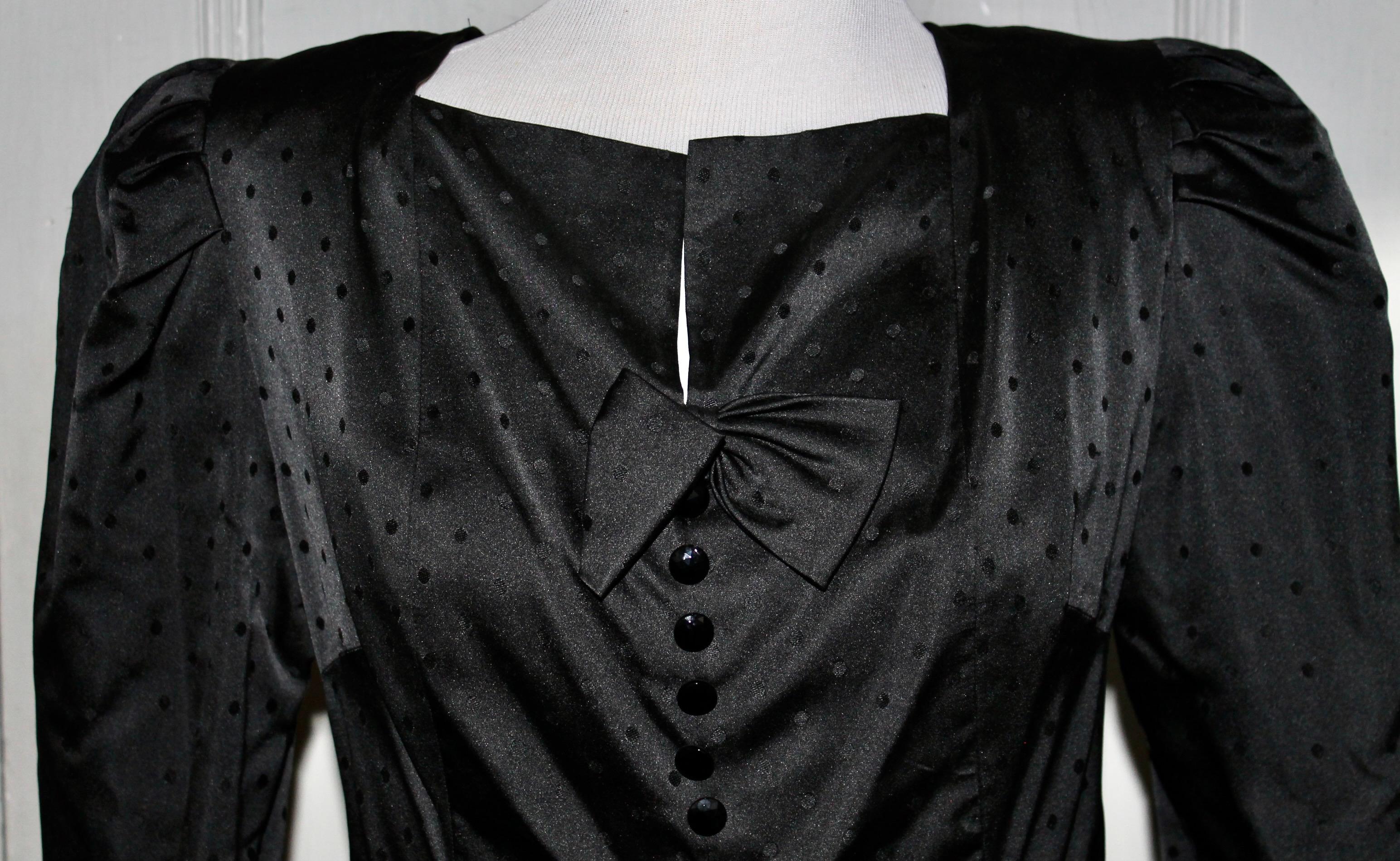 Nina Ricci 'Boutique' Paris Black Silk Suit For Sale 3