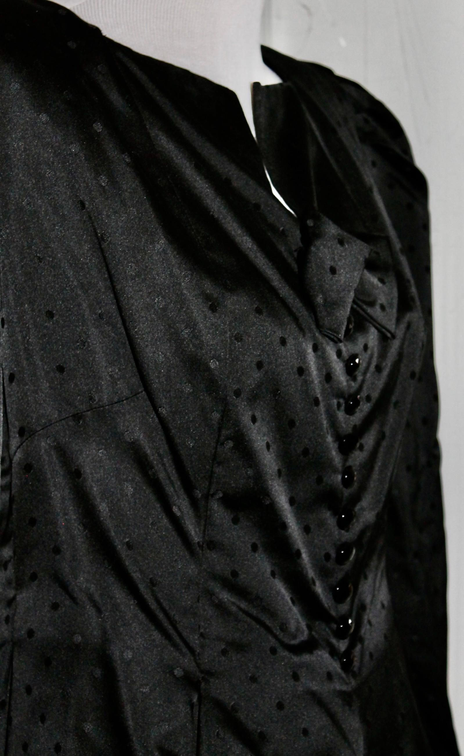 Nina Ricci 'Boutique' Paris Black Silk Suit For Sale 4