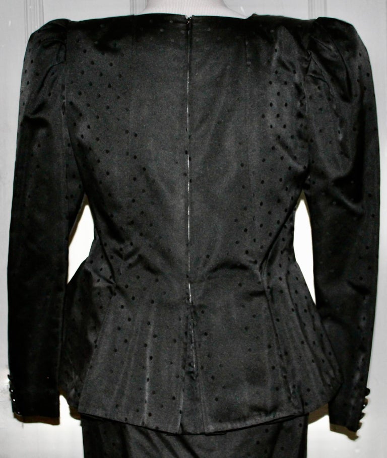 Nina Ricci 'Boutique' Paris Black Silk Suit For Sale at 1stDibs
