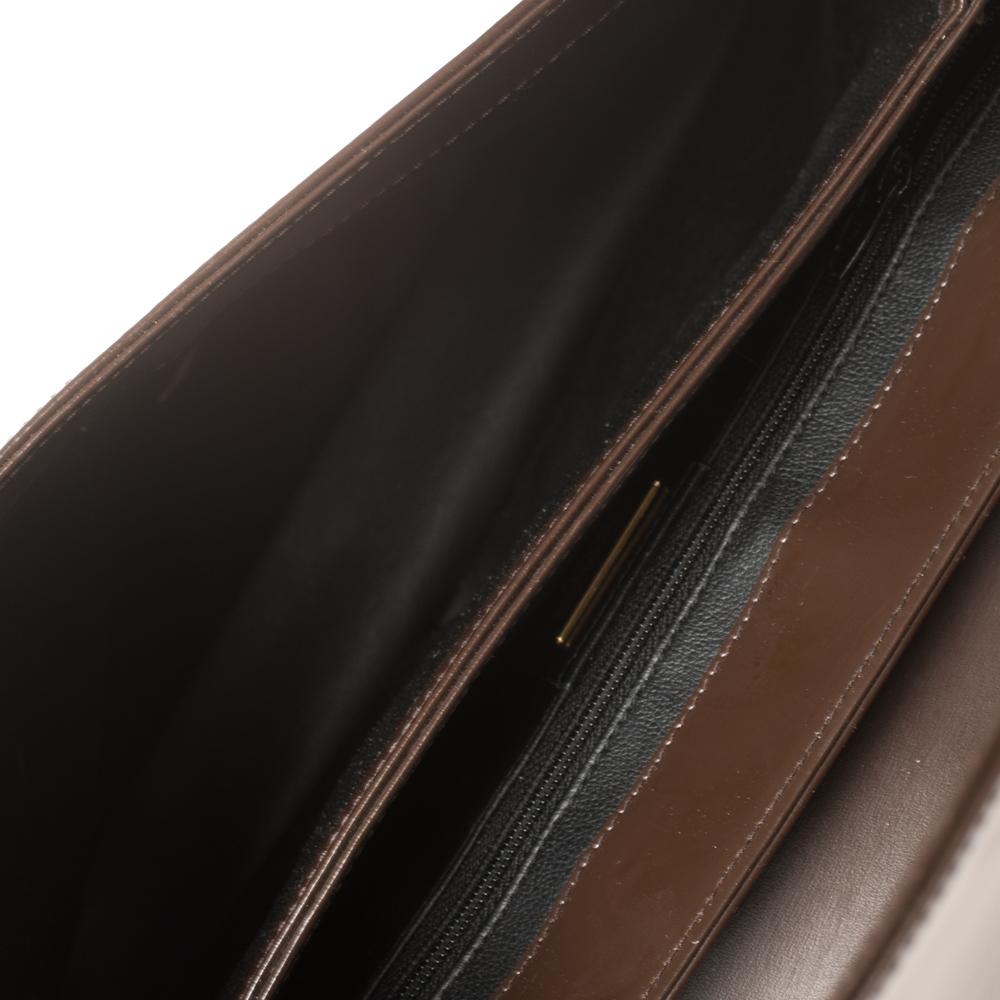 Black Nina Ricci Brown Leather Flap Chain Shoulder Bag