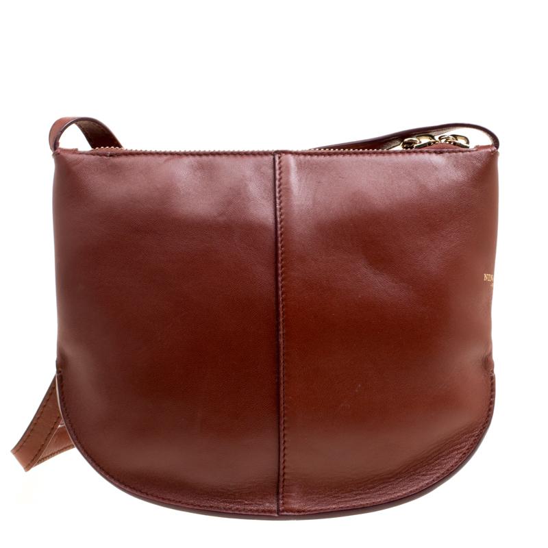 Women's Nina Ricci Brown Leather Kuti Small Shoulder Bag