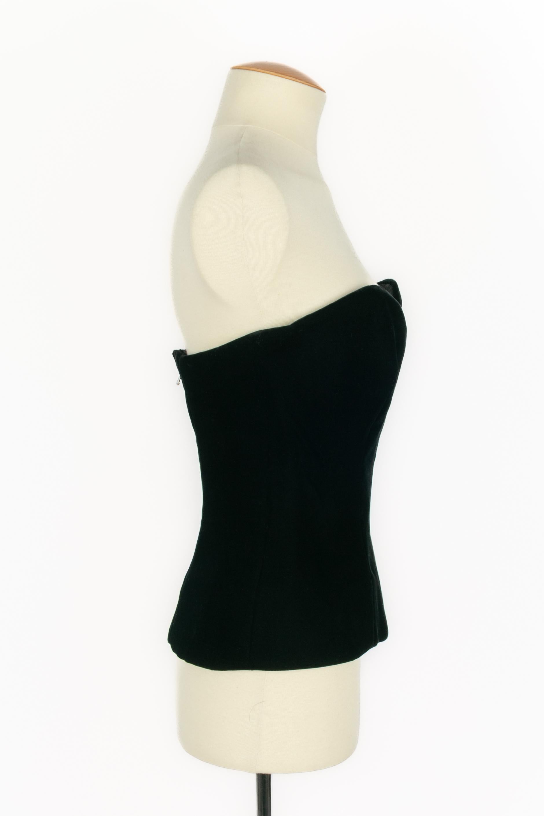 Beige Top bustier Nina Ricci Haute Couture en vente