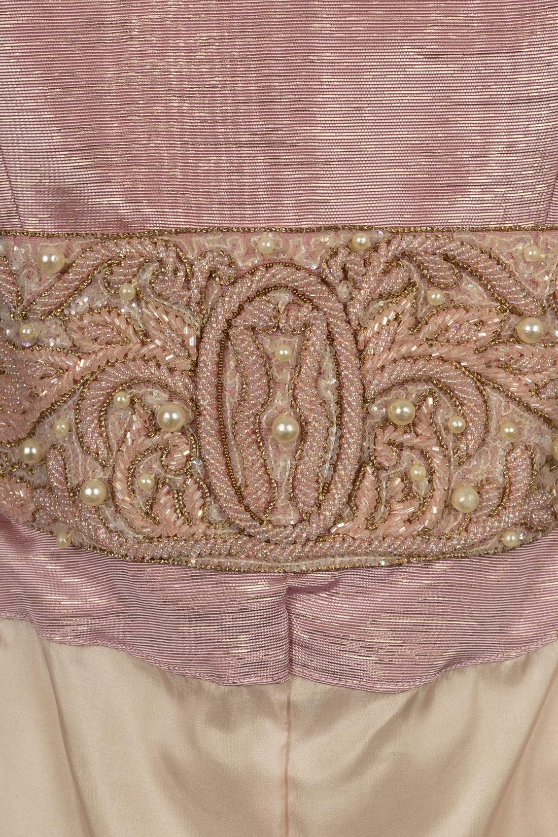 De las mujeres Top con corpiño Nina Ricci de algodón rosa y lúrex dorado en venta