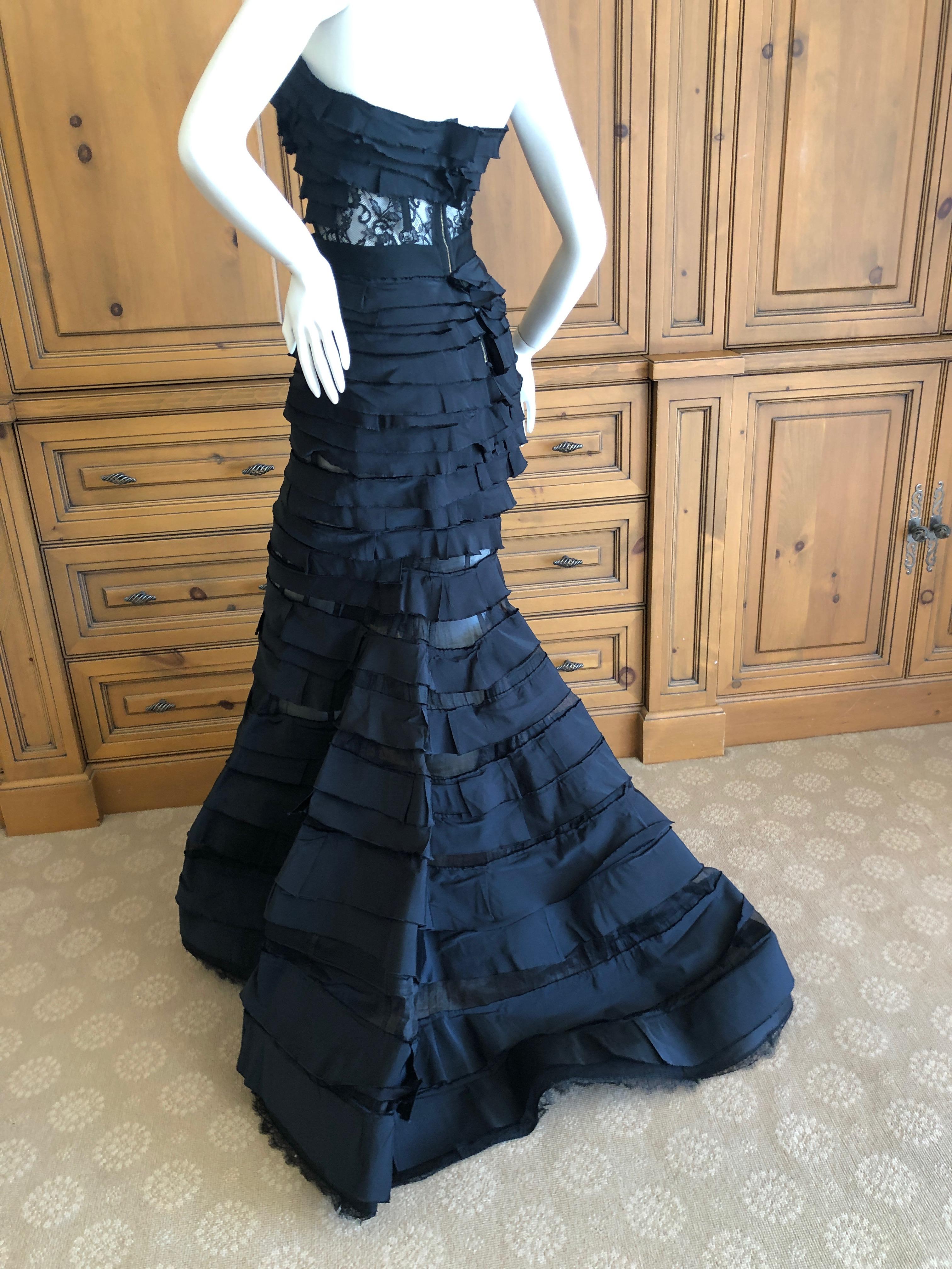 Nina Ricci by Peter Copping Black Silk Mermaid Evening Gown Sz 36 For Sale 1